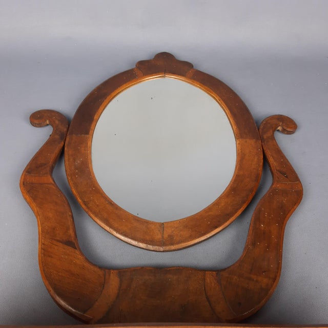 Wood Antique Tilting Wooden Table Mirror with Drawers, 1930s For Sale - Image 7 of 13
