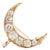 Victorian Antique 18k Yellow Gold 1.24ctw Old Cut Diamond Crescent Pin Pendant For Sale
