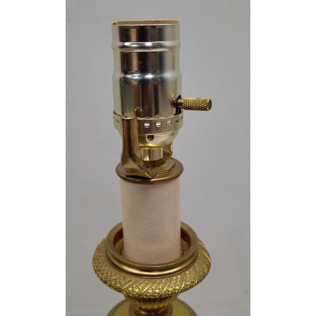 Renaissance Early 19th Century Charles X Chiseled Gilt Bronze Candlestick Lamps Attributed Claude Galle - a Pair For Sale - Image 3 of 11
