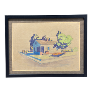 Architectual Study by Indiana Artist Zeno Hodge, Ca 1940s