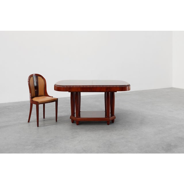 Belgium / 1935 / de coene frères / dining table / wood, silver / art deco a remarkable and impressively scaled extendable...