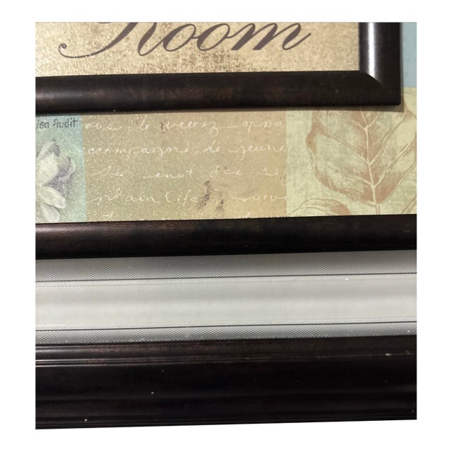 Vintage Powder Room Picture Wood and Glass For Sale