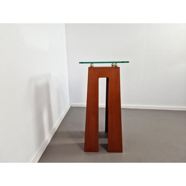 Brown Vintage Postmodern Pedestal, 1980s For Sale - Image 8 of 12