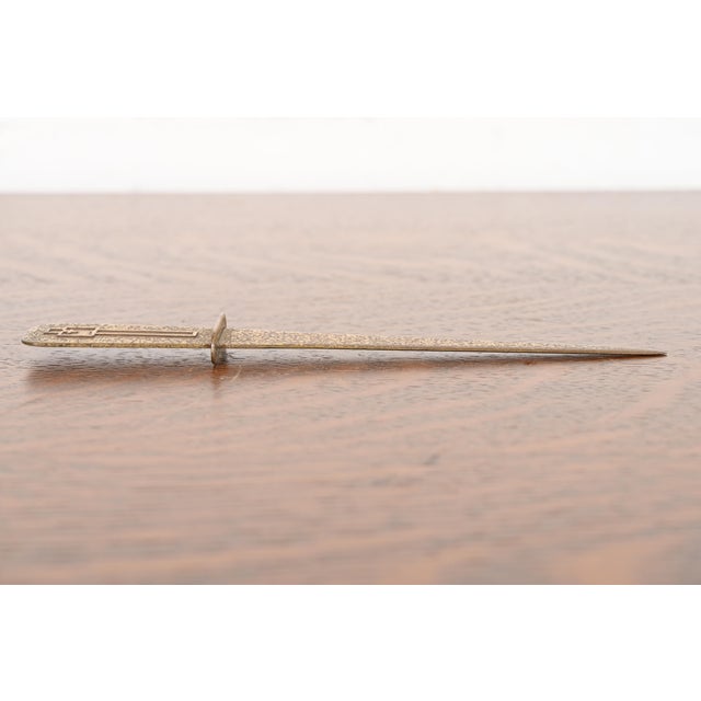 Heintz Art Metal Shop Silver Crest Arts & Crafts Bronze Letter Opener For Sale - Image 4 of 11