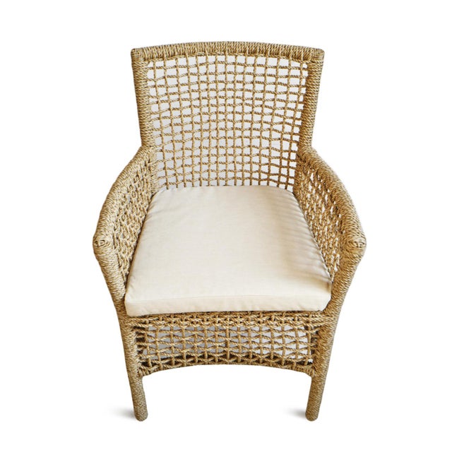 Transitional Outdoor Rope Dining Arm Chair For Sale - Image 3 of 11