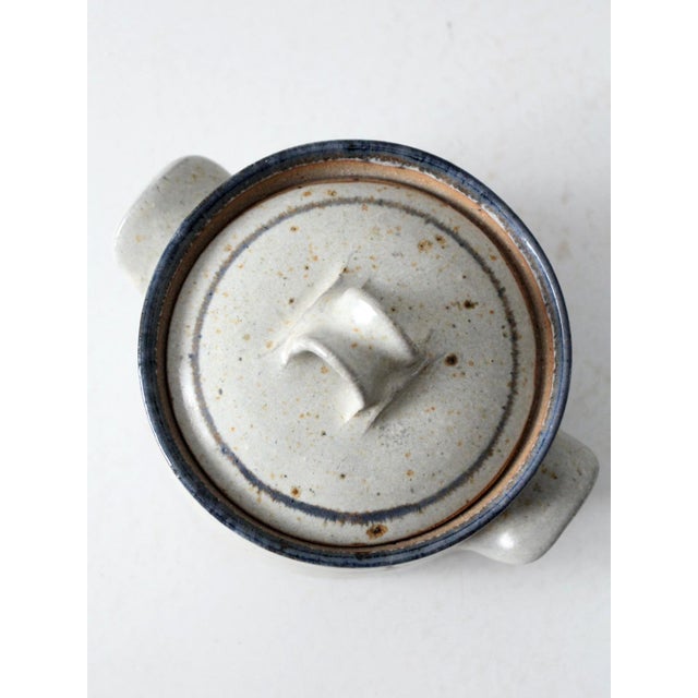 1970s Vintage Handmade Studio Pottery Covered Bowl For Sale - Image 5 of 13