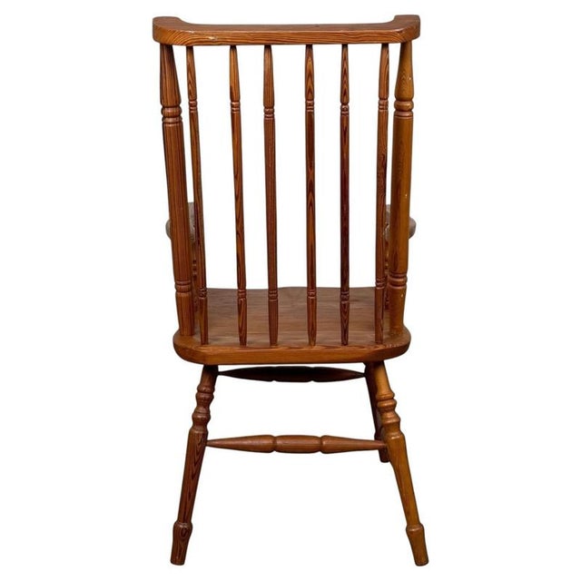 20th Century Country Pitch Pine Stick Back Armchair For Sale - Image 6 of 14