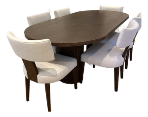 Rh / Restoration Hardware - Byron 84” Dining Table + 6 Padua Chairs - Brown Oak
