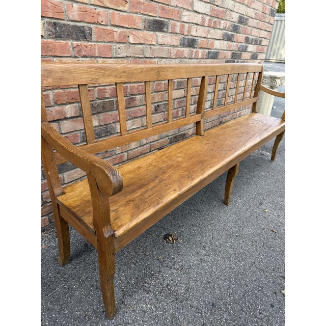 19th Century 19th Century English Elmwood Hall Bench For Sale - Image 5 of 7