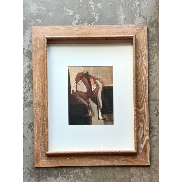 Vintage Framed Abstract Figurative Painting For Sale - Image 11 of 12