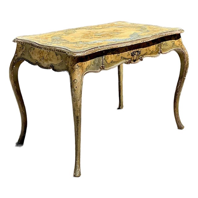 Vintage Italian Hand Painted Writing Desk For Sale