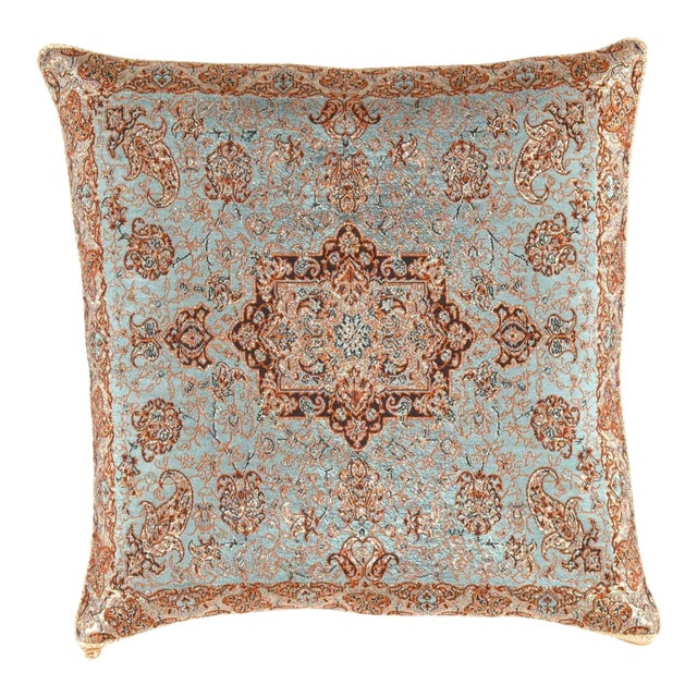 Pasargad DC L Blue Diamond Termeh Pillow For Sale