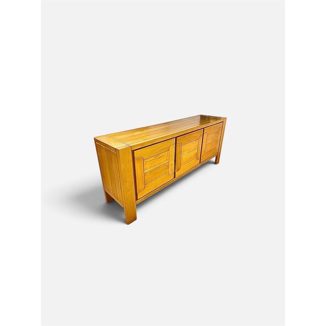 Brutalist Brutalist Sideboard in Elm for Maison Chauvin, France, 1970s For Sale - Image 3 of 7