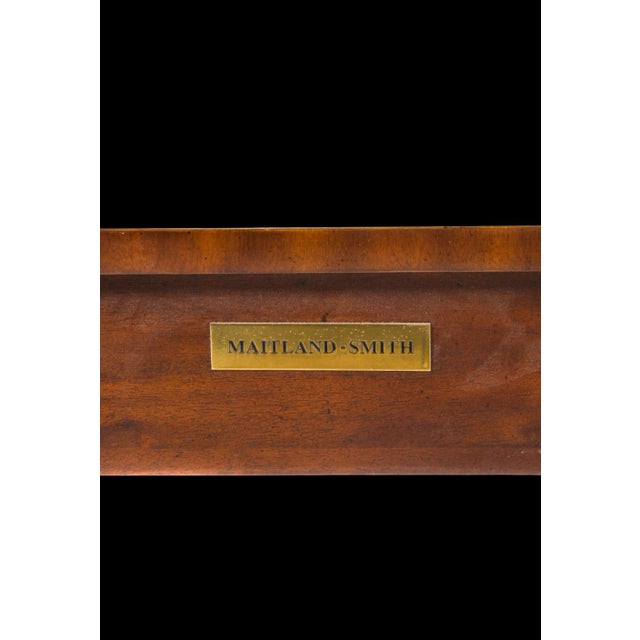 20th-C. Georgian Style Inlaid Mahogany & Giltwood Demilune Console Table by Maitland-Smith For Sale In Atlanta - Image 6 of 7