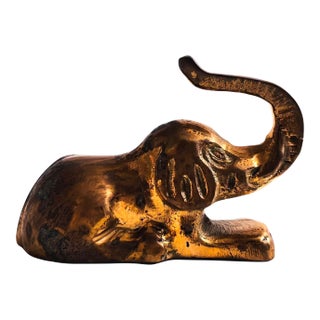 Small Vintage Brass Elephant For Sale