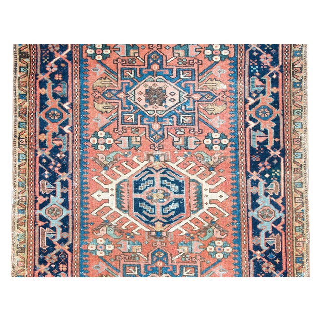 Salmon Early 20th Century Persian Heriz Rug For Sale - Image 8 of 16