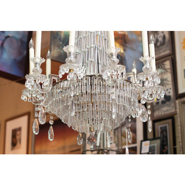 Early 19th Century Empire-Style Crystal and Glass Arm Chandelier For Sale - Image 4 of 5