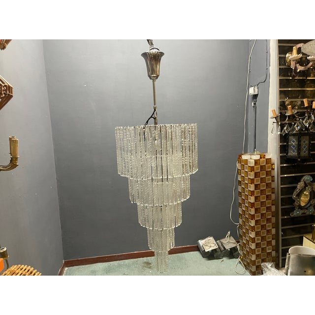 Large Murano Glass Rod Chandelier, Italy, 1980s For Sale - Image 11 of 18