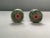 Green Vintage Green Multicolored Glaze Ceramic Salt & Pepper Shakers- a Pair For Sale - Image 8 of 10