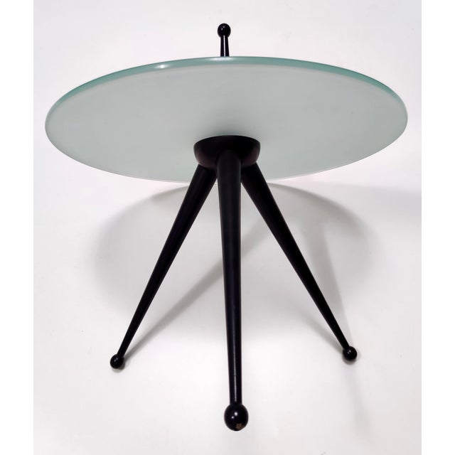 Tripod Beech and Glass Side Table by Cesare Lacca, 1980s For Sale - Image 10 of 13