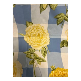 Scalamandre Gertrude’s Rose in Blues and Yellows Fabric- 2 Yards For Sale