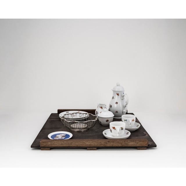 Biedermeier Streublume Tête-À-Tête for Two on Wooden Tray from Fürstenberg, 1950s, Set of 12 For Sale - Image 4 of 18