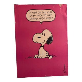 Vintage Peanuts Snoopy Quote Poster — Mid-Century Licensed Print For Sale