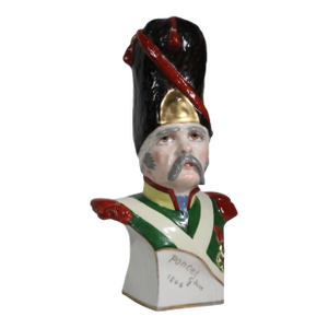 Porcelain Bust of Napoleonic General Marked Poncet 1806 G Dier With Cross Arrow Mark Poss. Sevres