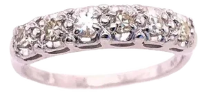 14 Karat White Gold Diamond Band Wedding Anniversary 0.50 Total Diamond Weight, Size 6.5