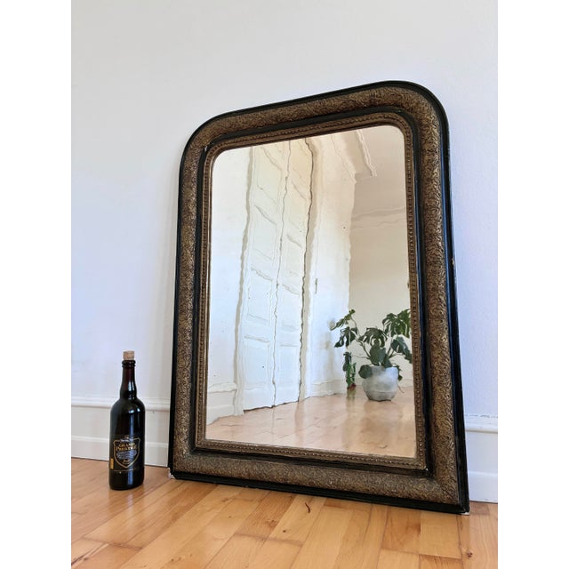 Gold Large Antique French Louis Philippe Giltwood Mirror, Late 19th Century For Sale - Image 8 of 12