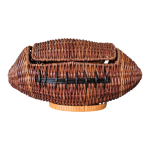 Vintage Wicker Football Hinged Basket