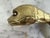 Antique brass dolphin door knocker featuring Maltese Cross