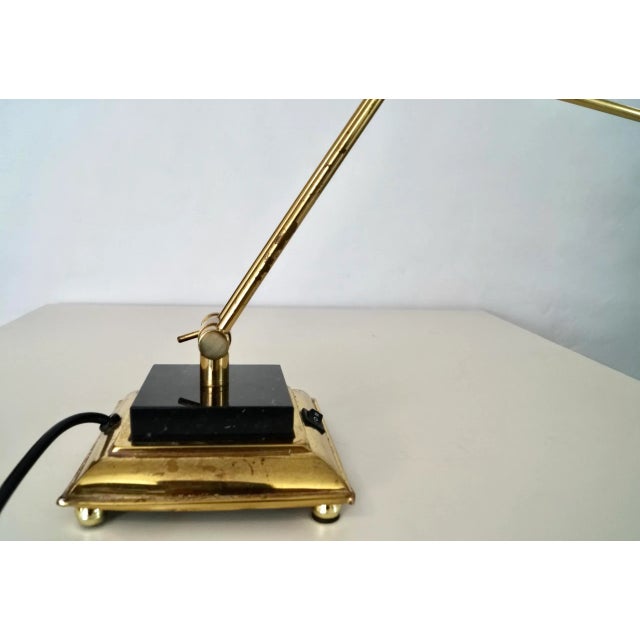 1970’s Hollywood Regency Brass & Marble Desk Lamp For Sale - Image 12 of 12