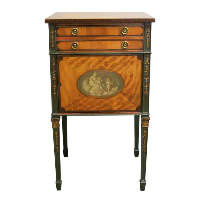 Late 18th Century Late 18th Century English George III Painted Satinwood Side Cabinet For Sale - Image 5 of 5