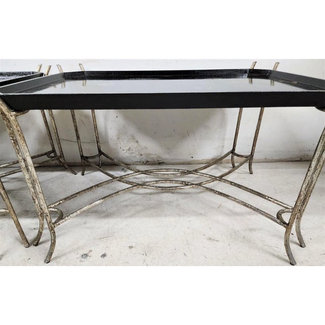 Faux Bois Side Coffee Tray Tables by Dennis & Leen - Set of 2 For Sale In Miami - Image 6 of 10