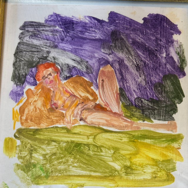1970’s abstract expressionism female nude monoprint. One of a kind. Measures approximately 9x9 or 10x10 in frame Check out...