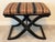 Rare Vintage Port 68 Ebonized Wood X-Leg Neoclassical Alex Stool With Striped Upholstery For Sale In Denver - Image 6 of 6