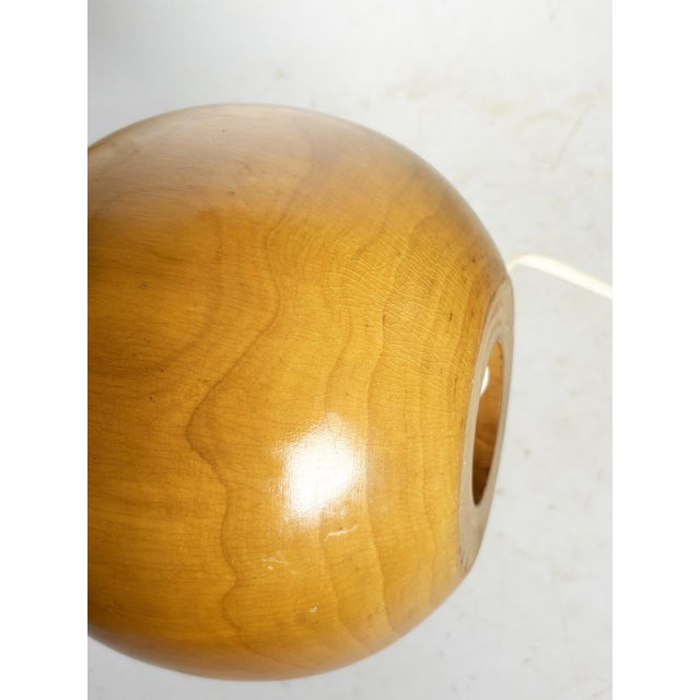 Wood Wooden Ball Lamp, France, 1980 For Sale - Image 7 of 12
