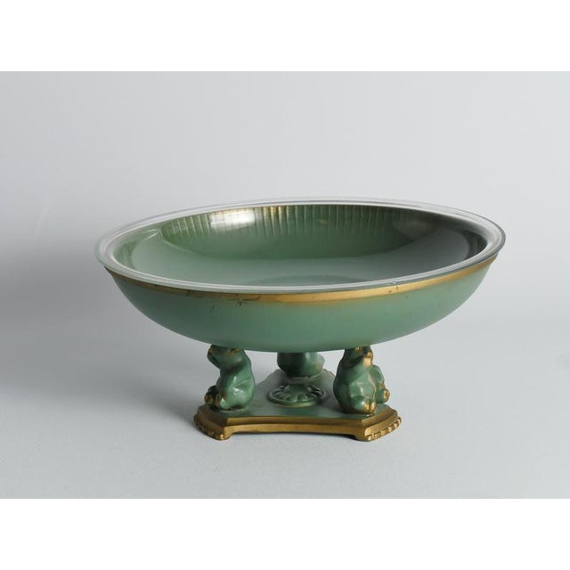 Vintage Art Deco Footed Centerpiece Bowl with Bear Figures by Stjärnmetall, 1930s For Sale - Image 11 of 14