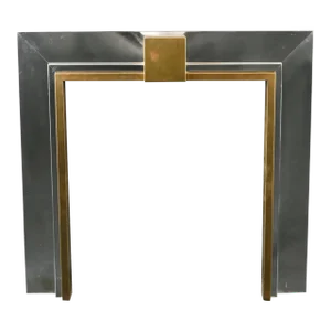 Jansen Fireplace Mantel Chrome and Brass, C. 1970