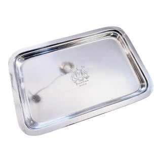 1920s Antique Silver Plated Tray From the Parker House Hotel Boston For Sale