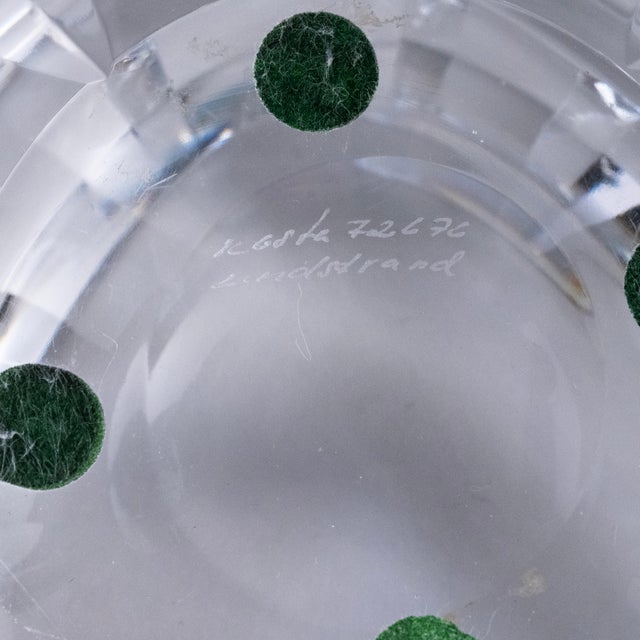 Glass Vintage Signed Glass Kosta Boda Bowl For Sale - Image 7 of 7