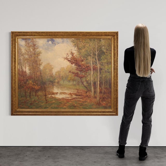 E. Rossi, Italian Woodland Landscape, 1940, Oil, Framed For Sale - Image 6 of 15