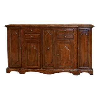 Italian French Provincial Walnut Sideboard With Wine Storage For Sale