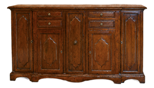 Italian French Provincial Walnut Sideboard With Wine Storage