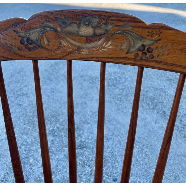 Hitchcock L. Hitchcock Oak Stonington Harvest Paint Decorated Side Chairs - Set of 4 For Sale - Image 4 of 12