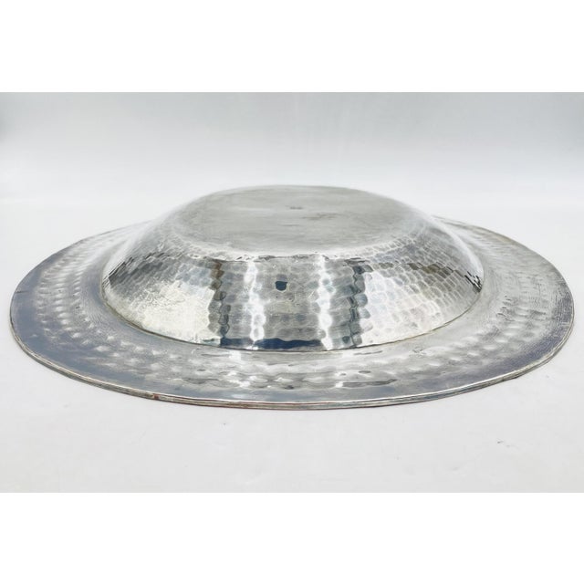 1980s Massive Emilia Castillo Silver Plate & Malachite Taxco Serving Bowl, Hand Signed For Sale - Image 10 of 18