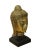 Boho Chic Handcrafted Gold Wood Serene Peaceful Buddha Head On Stand For Sale - Image 3 of 5