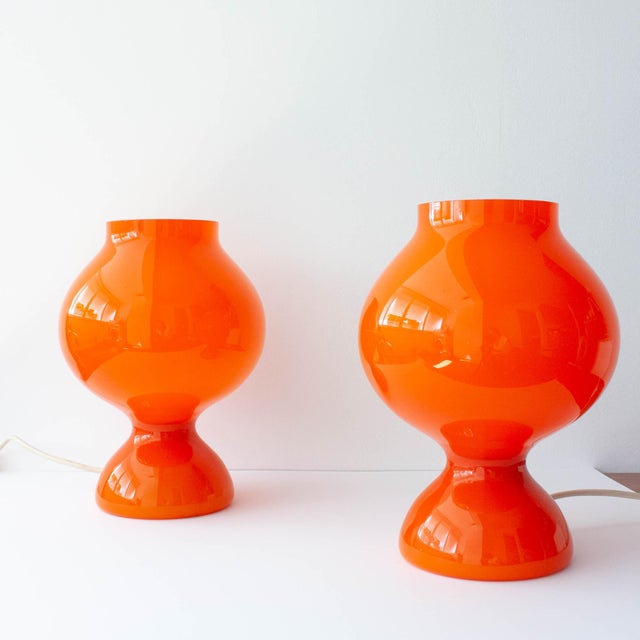 Space Age Orange Mushroom Table Lamps, 1960s, Set of 2 For Sale - Image 13 of 13
