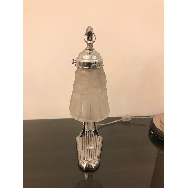 David Gueron Degue French Art Deco Table Lamp by Degue For Sale - Image 4 of 13